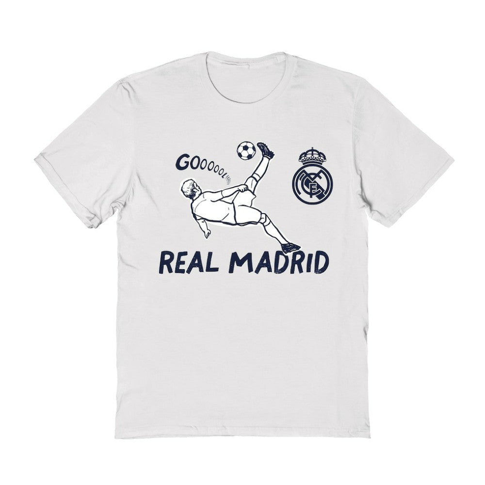 Real Madrid Vive La Fete Women's Chilena Style T-Shirt - White for sale