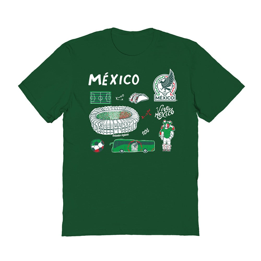 Mexico National Team Vive La Fete Women's Impressions Icons T-Shirt - Green shop