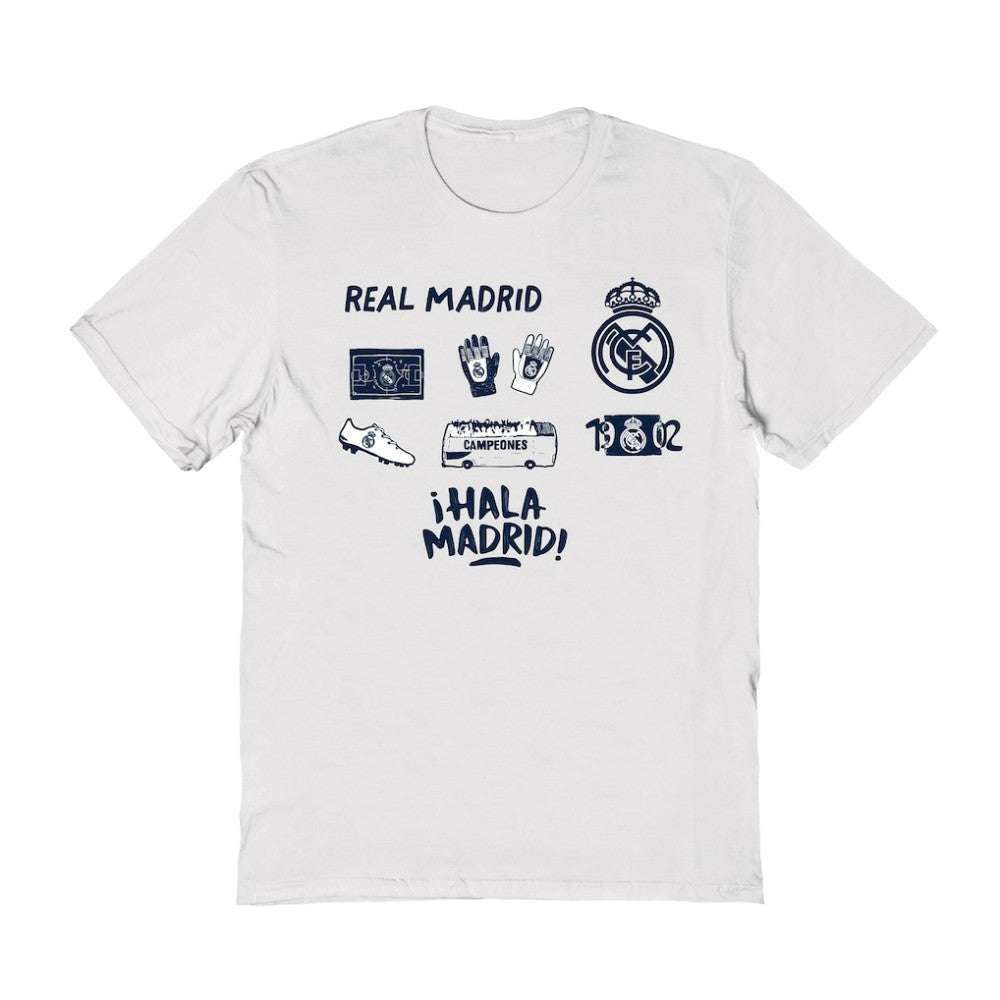 Real Madrid Vive La Fete Women's Impressions Icons T-Shirt - White sale