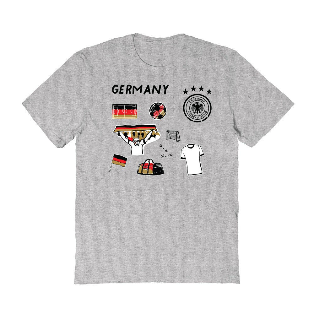 Germany National Team Vive La Fete Women's Impressions Icons T-Shirt - Gray for sale
