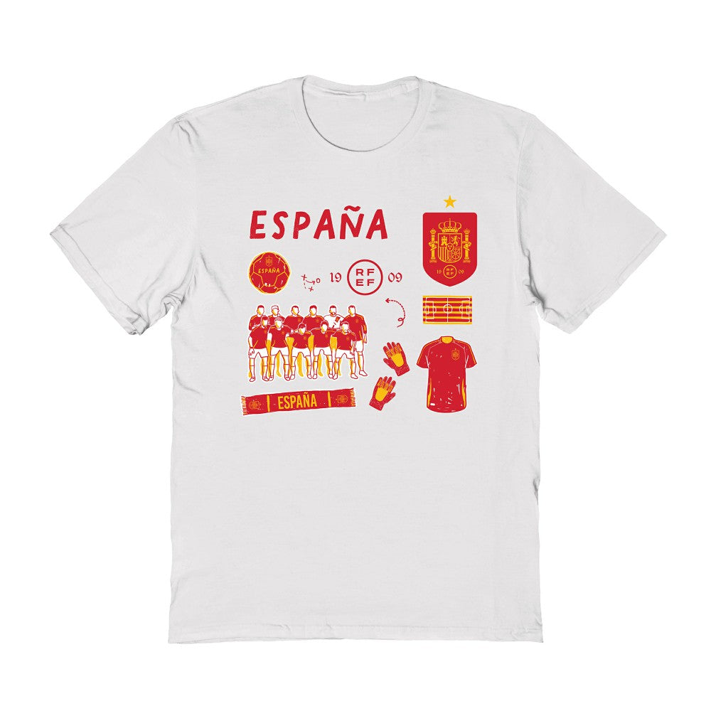 Spain National Team Vive La Fete Women's Impressions Icons T-Shirt - White sale