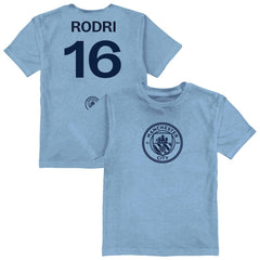 Rodri Manchester City Vive La Fete Toddler Player Name & Number Color Badge T-Shirt Discount - Light Blue