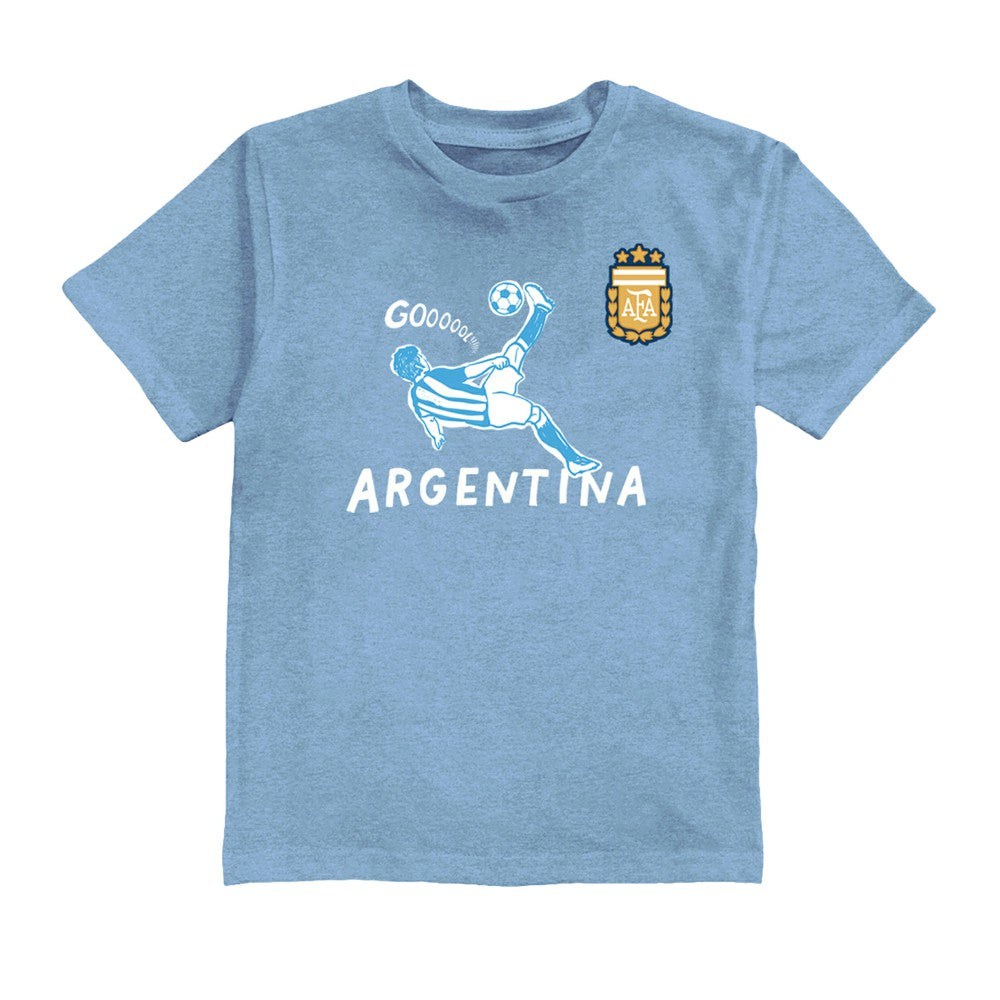 Lautaro Martinez Argentina National Team Vive La Fete Toddler Player Name & Number Chilena Style T-Shirt for sale - Light Blue