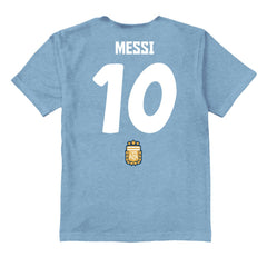 Lionel Messi Argentina National Team Vive La Fete Youth Player Name & Number Stadium Style T-Shirt - Light Blue for sale