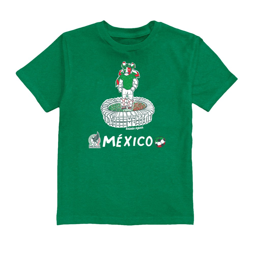 Santiago Gimenez Mexico National Team Vive La Fete Youth Player Name & Number Stadium Style T-Shirt - Green on sale