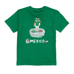 Santiago Gimenez Mexico National Team Vive La Fete Youth Player Name & Number Stadium Style T-Shirt - Green on sale