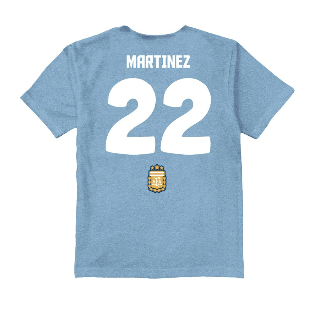 Lautaro Martinez Argentina National Team Vive La Fete Toddler Player Name & Number Stadium Style T-Shirt for sale - Light Blue