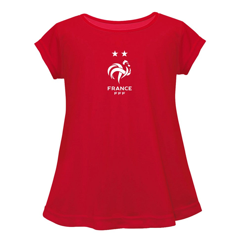 France National Team Vive La Fete Girls Youth Color Badge A-Line Top - Red cheap