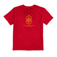 Spain National Team Vive La Fete Youth Color Badge T-Shirt - Red discount