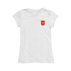 Spain National Team Vive La Fete Girls Youth Impressions Artwork Fitted T-Shirt - White on sale