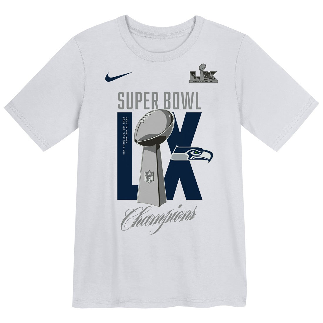 Seattle Seahawks Preschool Super Bowl LX Champions Heavy Chill T-Shirt - White on sale