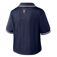 Houston Astros WEAR by Erin Andrews Women's Cropped Polo Navy