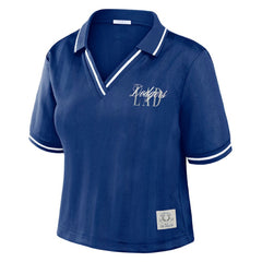 Los Angeles Dodgers WEAR by Erin Andrews Women's Cropped Polo Royal