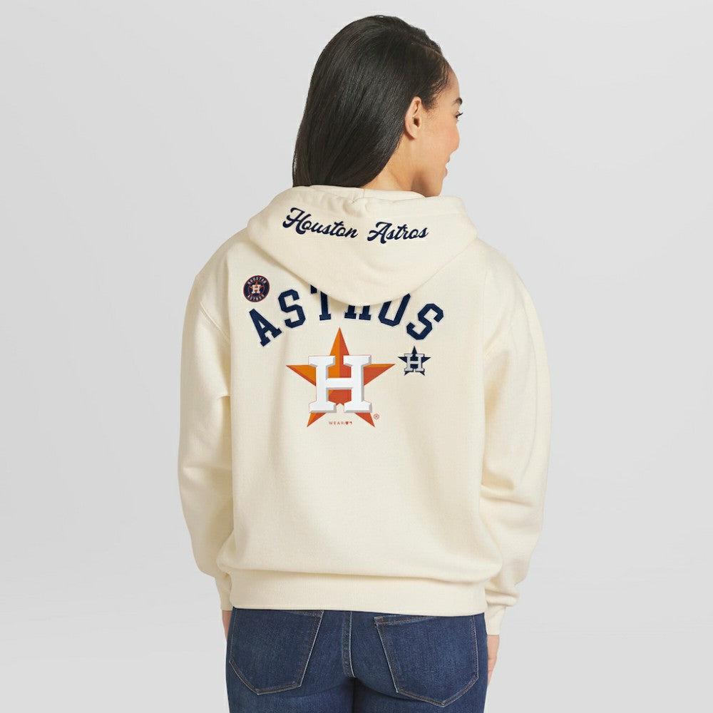 Houston Astros WEAR by Erin Andrews Women's Full-Zip Hoodie Cream