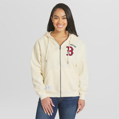 Boston Red Sox WEAR by Erin Andrews Women's Full-Zip Hoodie Cream