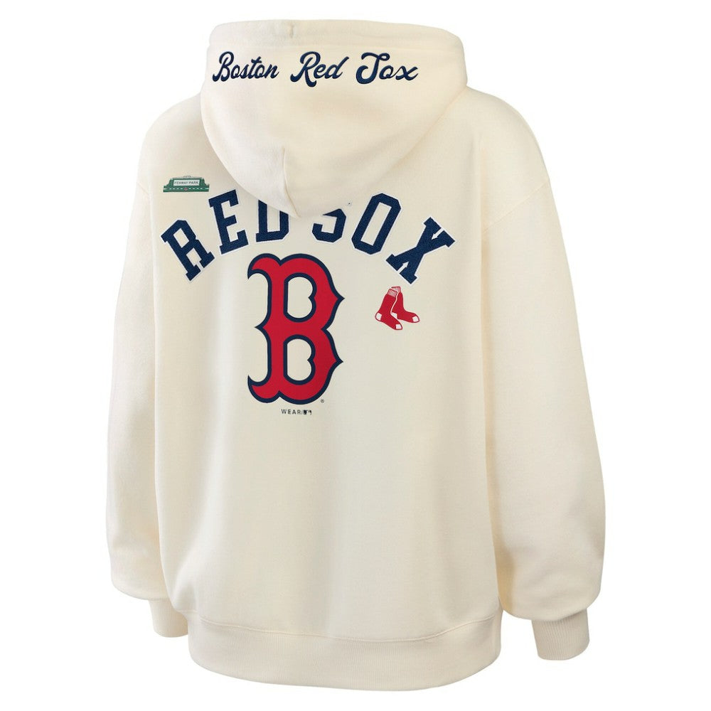 Boston Red Sox WEAR by Erin Andrews Women's Full-Zip Hoodie Cream