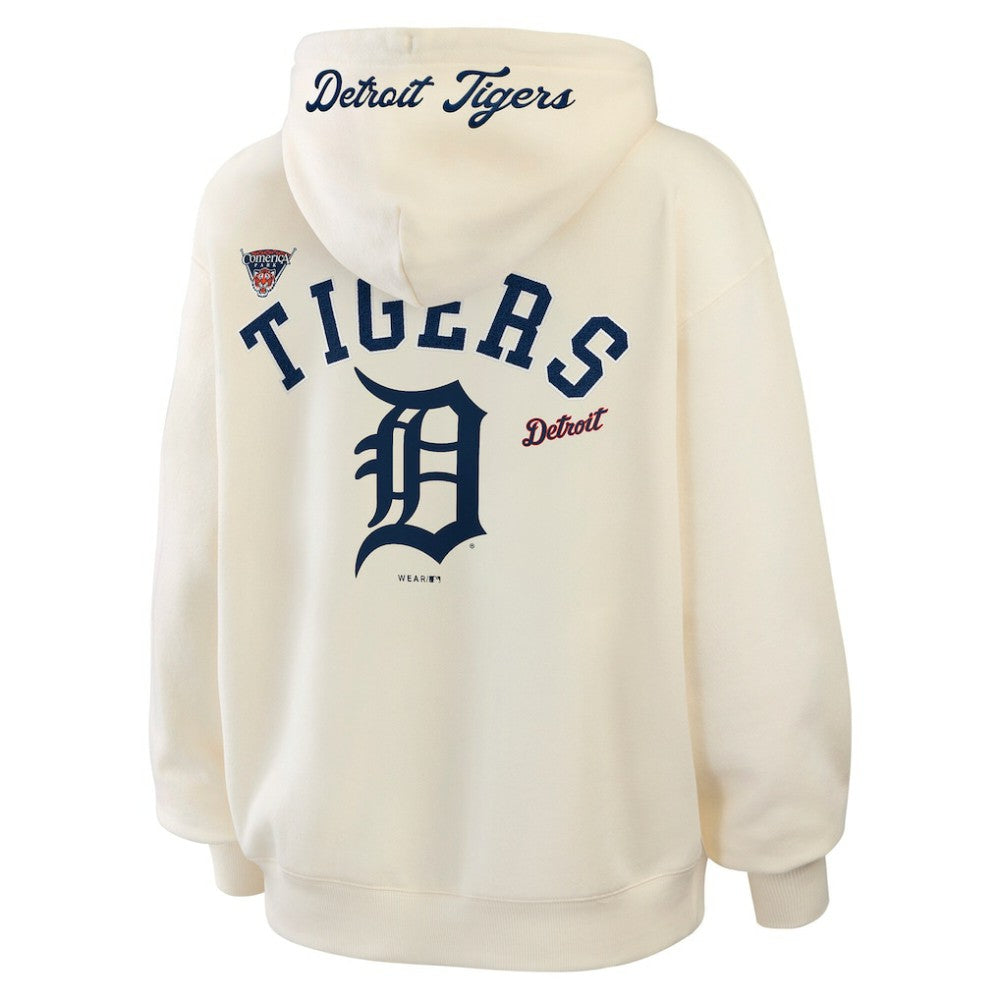 Detroit Tigers WEAR by Erin Andrews Women's Full-Zip Hoodie Cream