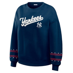 New York Yankees WEAR by Erin Andrews Women's Americana Heavyweight Fleece Sweatshirt Navy