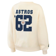 Houston Astros WEAR by Erin Andrews Women's Heavyweight Crew Neck Sweatshirt Cream
