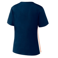 Detroit Tigers WEAR by Erin Andrews Women's Notch Neck Cropped T-Shirt Navy