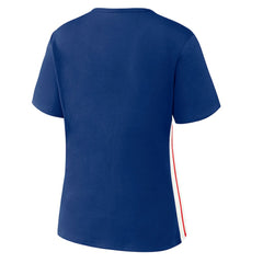 Chicago Cubs WEAR by Erin Andrews Women's Notch Neck Cropped T-Shirt Royal