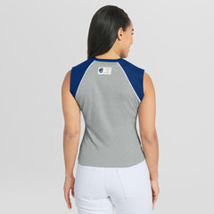 Chicago Cubs WEAR by Erin Andrews Women's Cropped Raglan Tank Top Heather Gray