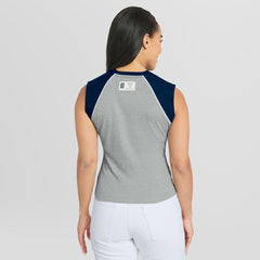 Detroit Tigers WEAR by Erin Andrews Women's Cropped Raglan Tank Top Heather Gray