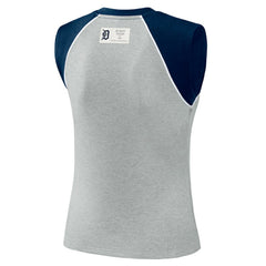 Detroit Tigers WEAR by Erin Andrews Women's Cropped Raglan Tank Top Heather Gray