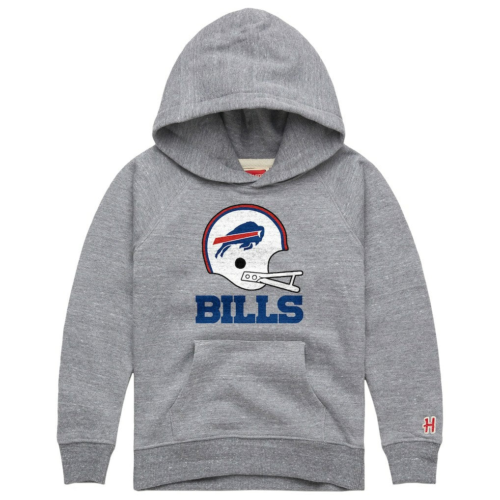 Buffalo Bills Homage Youth Big Helmet Tri-Blend Hoodie - Gray discount