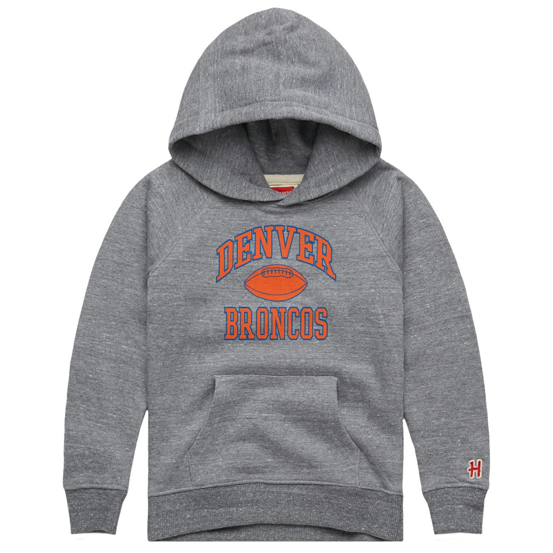 Denver Broncos Homage Youth Gridiron Tri-Blend Hoodie - Gray sale