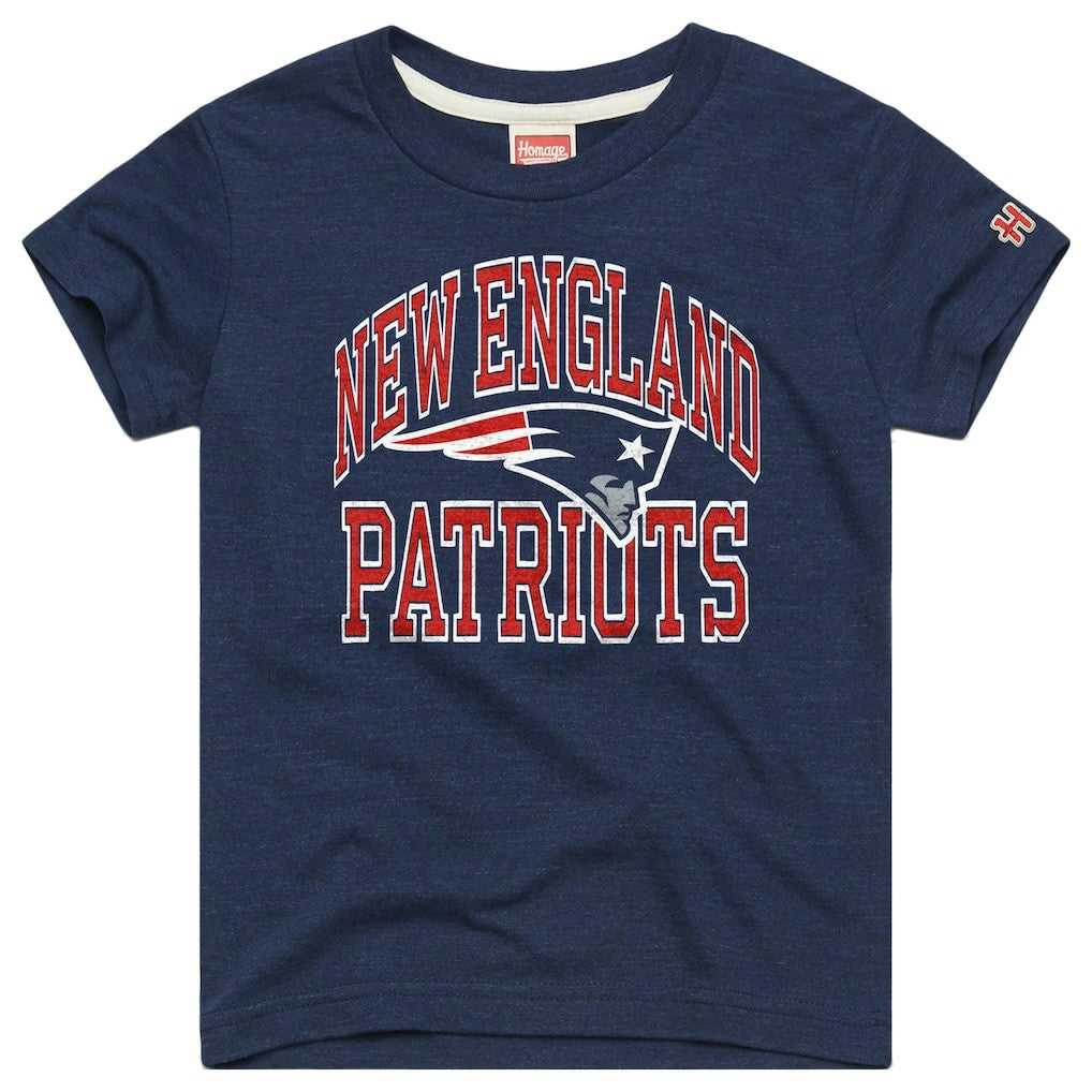 New England Patriots Homage Youth Arch Tri-Blend T-Shirt - Navy outlet