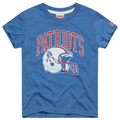 New England Patriots Homage Youth Helmet Retro Tri-Blend T-Shirt - Royal discount