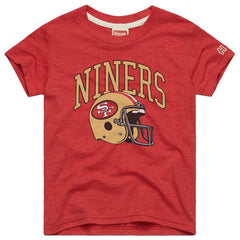 San Francisco 49ers Homage Youth Helmet Retro Tri-Blend T-Shirt - Scarlet online