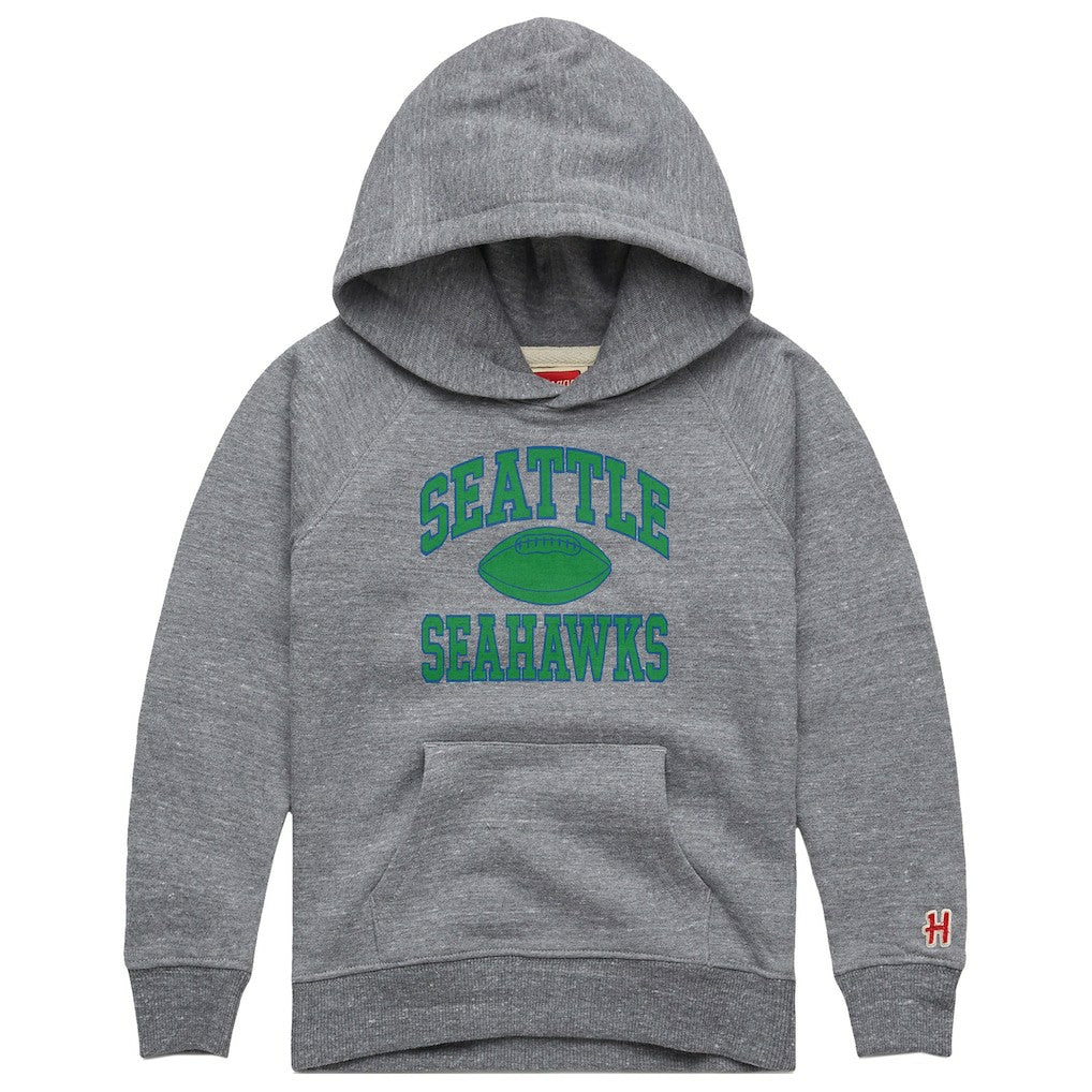 Seattle Seahawks Homage Youth Gridiron Tri-Blend Hoodie - Gray sale