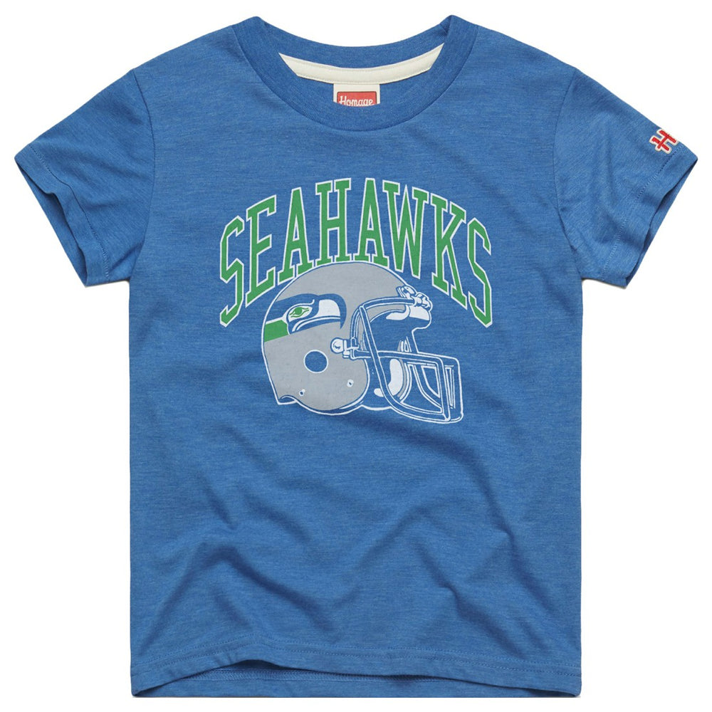 Seattle Seahawks Homage Youth Retro Helmet Tri-Blend T-Shirt - Royal cheap