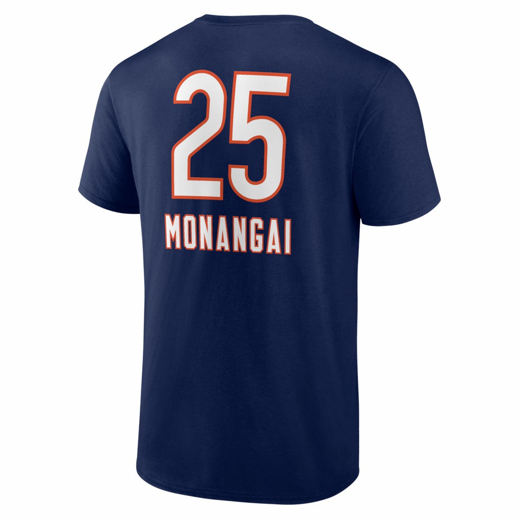 Kyle Monangai Chicago Bears Team Wordmark T-Shirt - Navy cheap