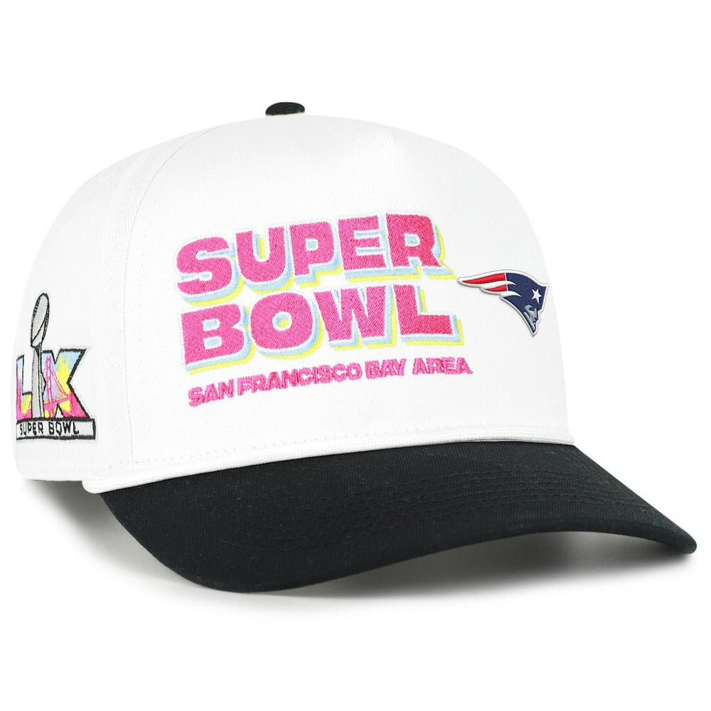 New England Patriots '47 Super Bowl LX Stacked Hitch Adjustable Hat - White/Black sale