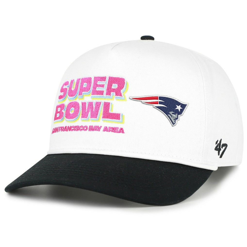 New England Patriots '47 Super Bowl LX Stacked Hitch Adjustable Hat - White/Black sale