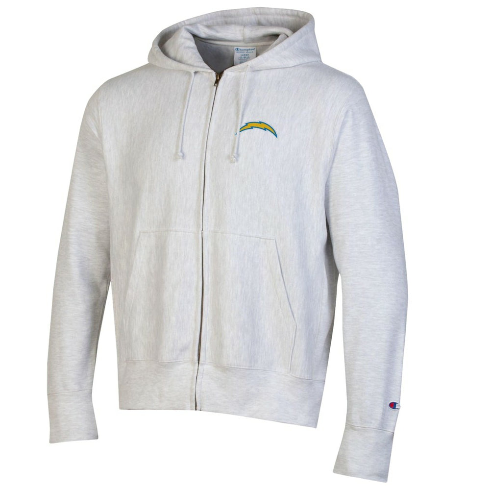 Los Angeles Chargers Champion Reverse Weave Full-Zip Hoodie - Gray discount