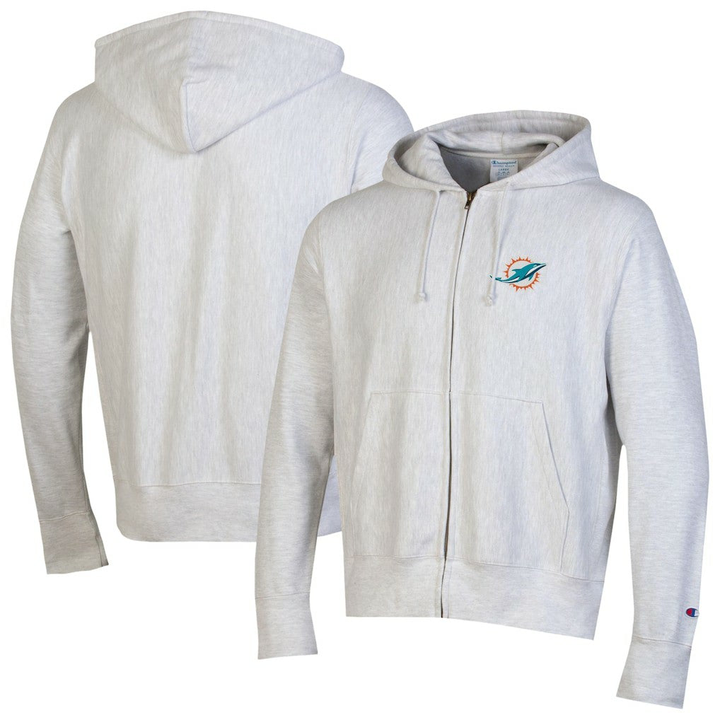 Miami Dolphins Champion Reverse Weave Full-Zip Hoodie - Gray discount