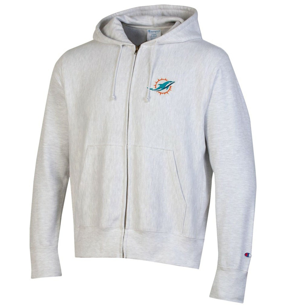 Miami Dolphins Champion Reverse Weave Full-Zip Hoodie - Gray discount