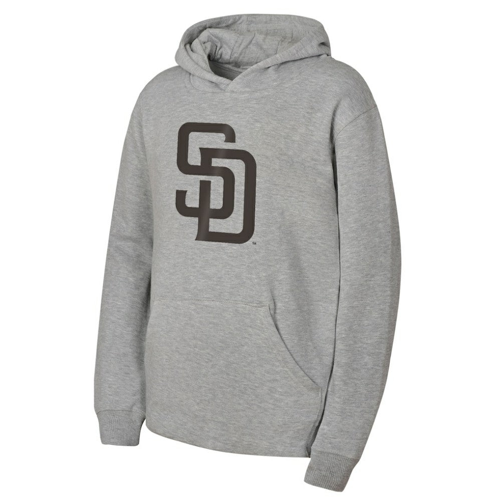 San Diego Padres Outerstuff Youth Primary Logo Fleece Hoodie Gray