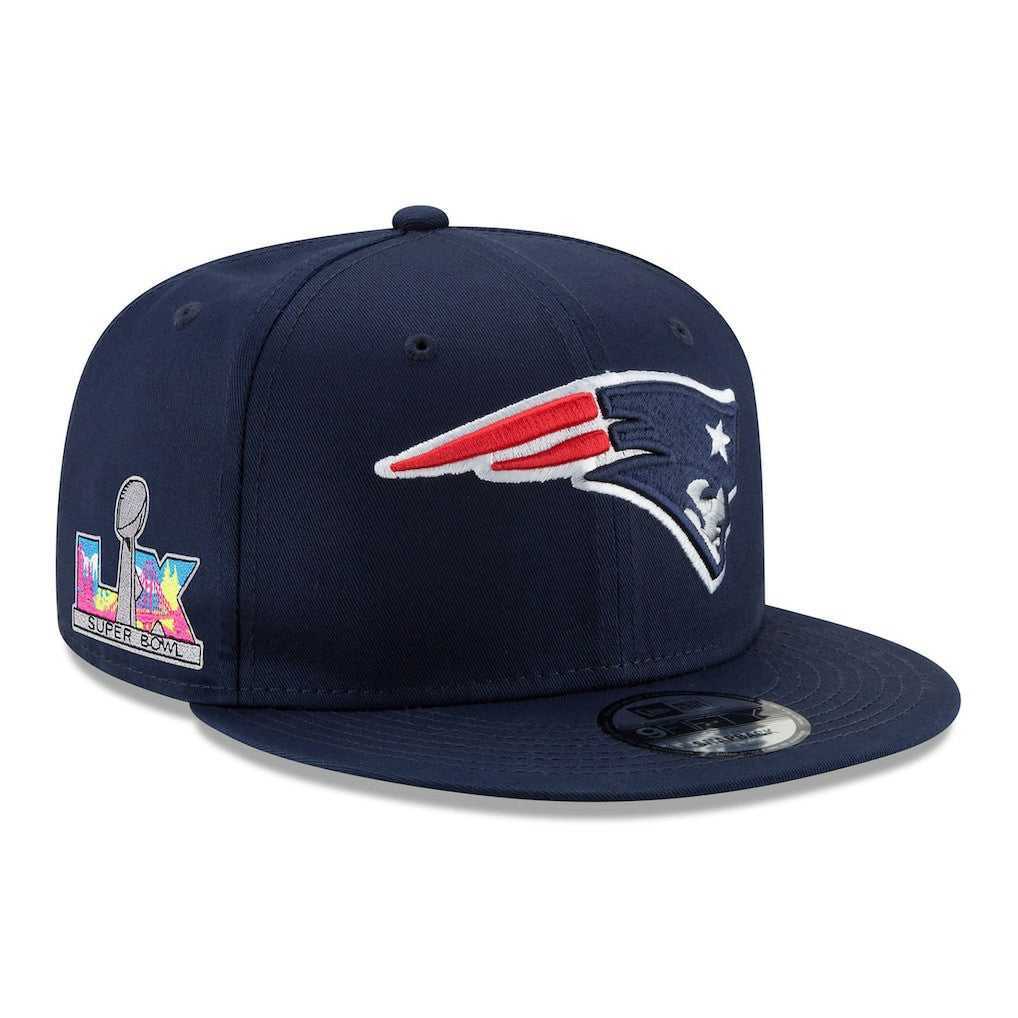 New England Patriots New Era Super Bowl LX Side Patch 9FIFTY Snapback Hat - Navy sale
