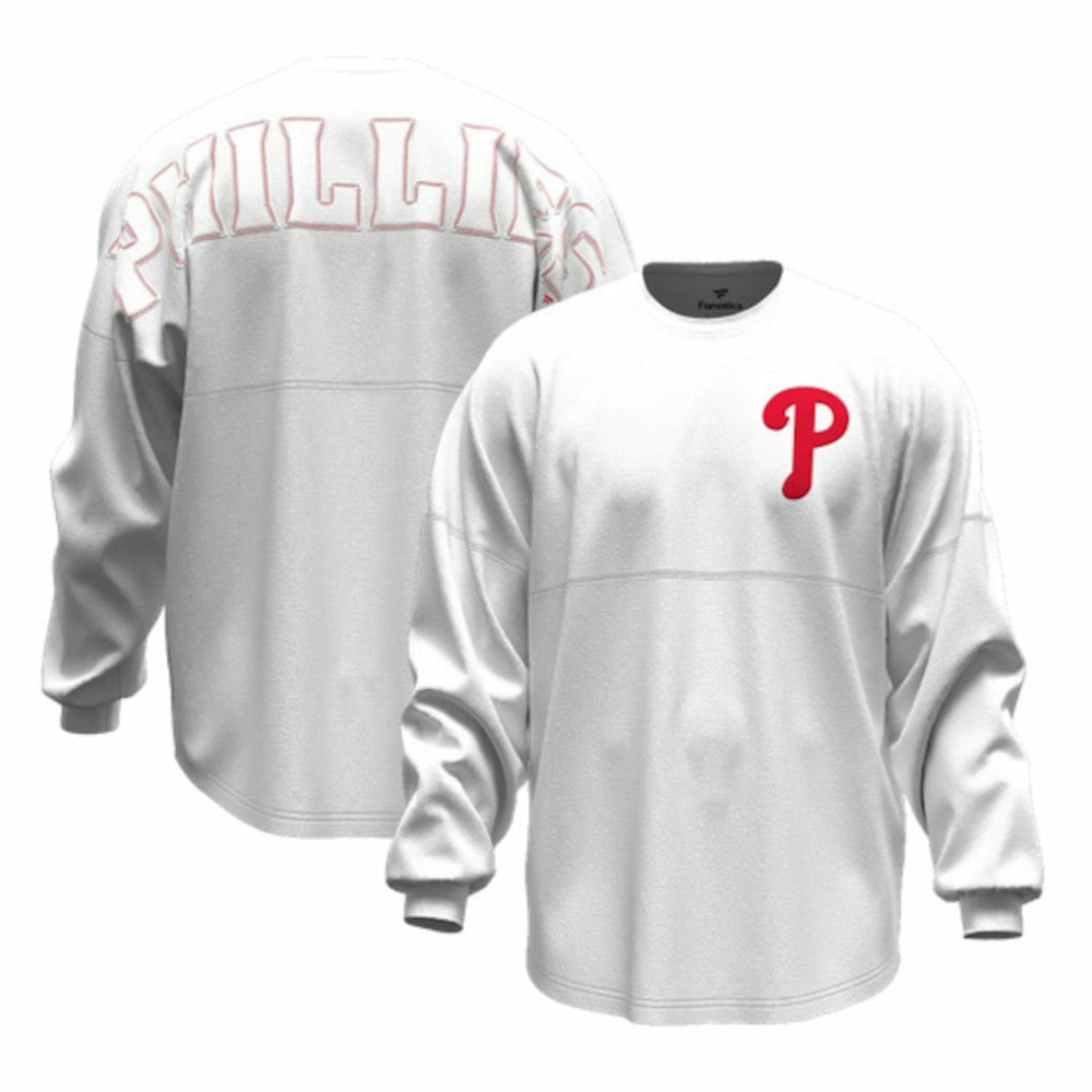 Philadelphia Phillies Women's Baseball Stitch Spirit Jersey Long Sleeve T-Shirt White