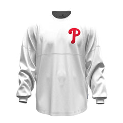 Philadelphia Phillies Women's Baseball Stitch Spirit Jersey Long Sleeve T-Shirt White