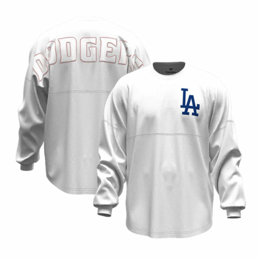 Los Angeles Dodgers Women's Baseball Stitch Spirit Jersey Long Sleeve T-Shirt White