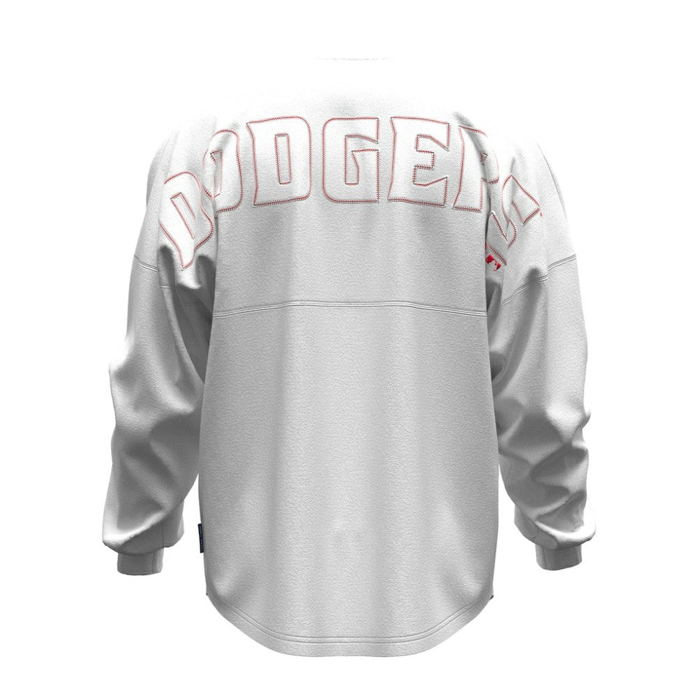 Los Angeles Dodgers Women's Baseball Stitch Spirit Jersey Long Sleeve T-Shirt White
