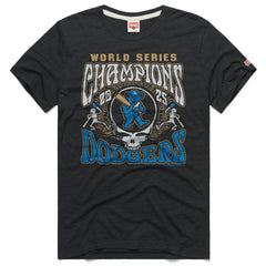 Los Angeles Dodgers x Grateful Dead Homage 2026 Gold Collection Label Tri-Blend T-Shirt Charcoal