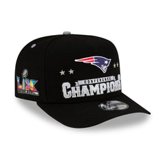 New England Patriots New Era 2025 AFC Champions Locker Room Trophy Collection A-Frame 9FIFTY Snapback Hat - Black sale