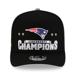 New England Patriots New Era 2025 AFC Champions Locker Room Trophy Collection A-Frame 9FIFTY Snapback Hat - Black sale